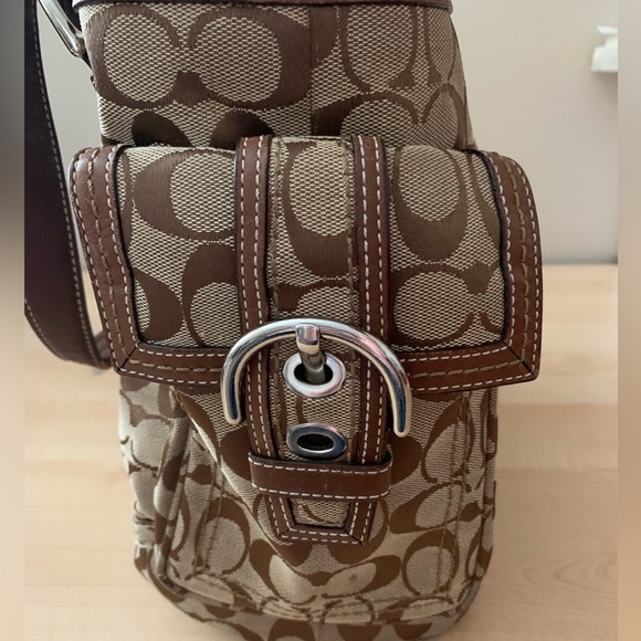 Coach Brown Signature Vintage Tote Bag With Side Pockets - Picture 4 of 12